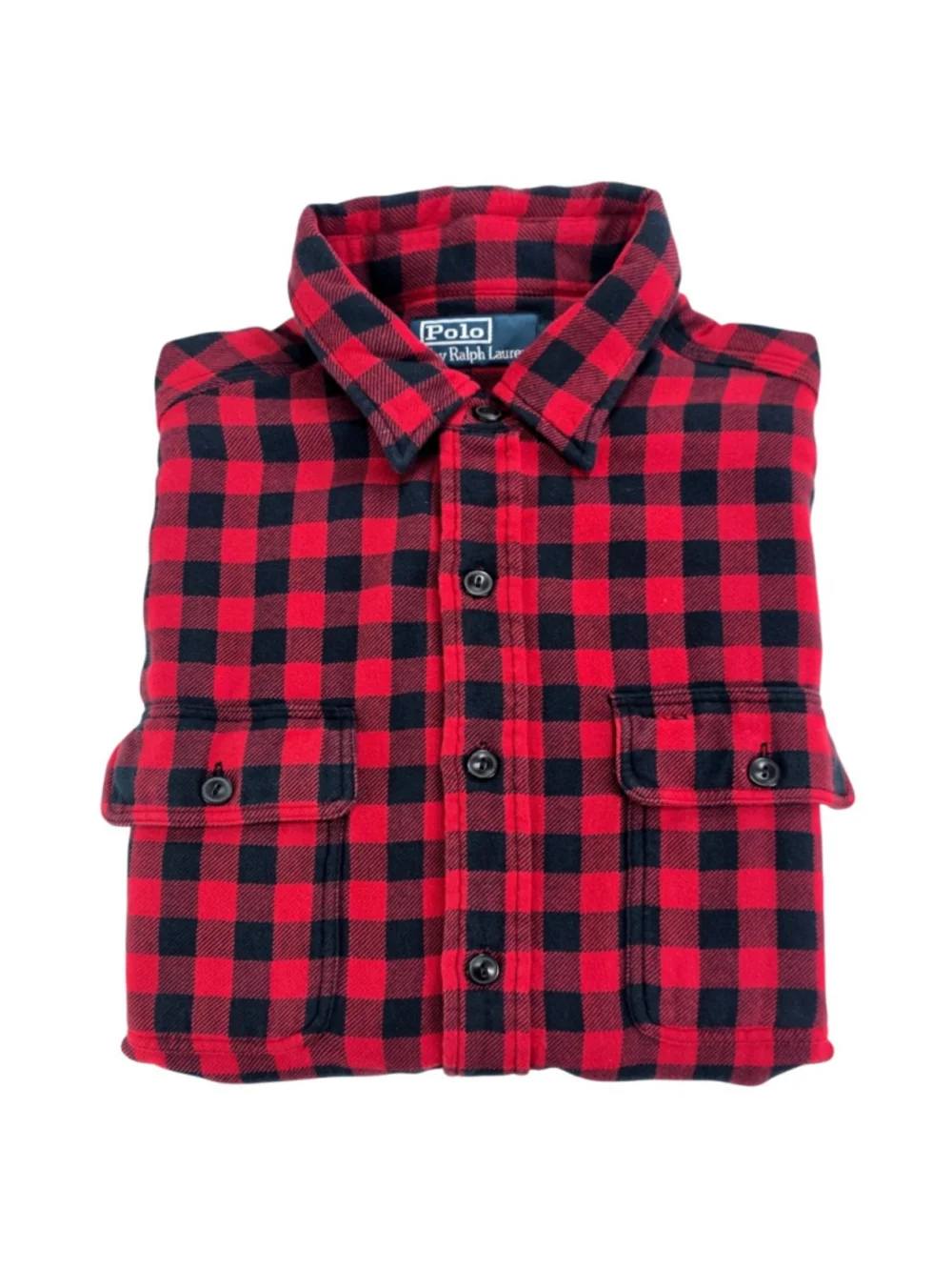 Polo Ralph Lauren Men's L Plaid Knit Flannel Overshirt Red Black Stretch $198
